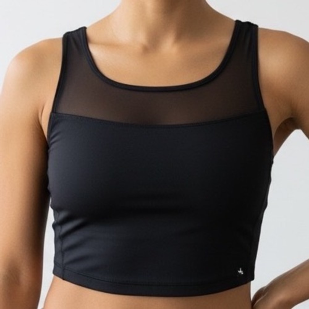 JoyLab Black Onyx Mesh Back Longline Sports Bra S NWT yoga gym wear‎ sports
